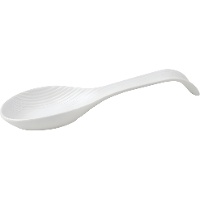 Descanso para colheres em porcelana branca gravada