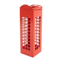 Porta-guarda-chuvas de 49 cm em formato de cabine telefónica vermelha