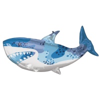 Balão silhueta de tubarão azul 96 x 45 cm - Anagrama