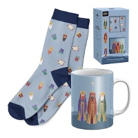 Conjunto de presente de caneca e meias de Natal Reis Magos