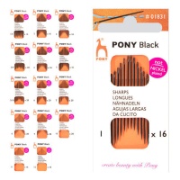 Agulhas de bordar compridas de diferentes espessuras - Pony