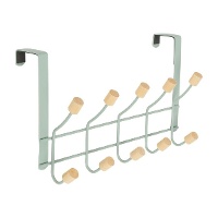 Cabide de porta 5 ganchos verde-água