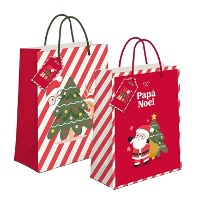 Saco de presente de Natal vermelho, 14 x 11,5 x 6,7 cm - 1 unidade
