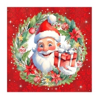 Guardanapos de 16,5 x 16,5 cm do Papai Noel - 20 unidades