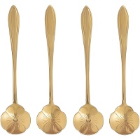 Colher de café 15 cm formato flor - 4 unidades