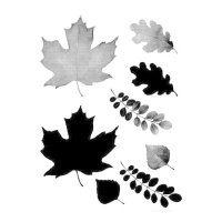 Selos acrílicos folhas de outono 9 x 14 cm - Artemio
