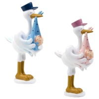 Figura para bolo de batizado da cegonha amorosa Pit - 20 x 12 cm