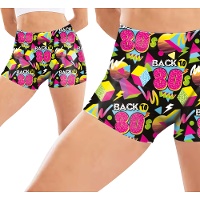 Short elástico néon anos 80