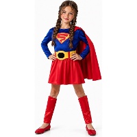 Fato de super-homem com capa para menina