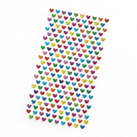 Autocolantes 3D em forma de corações coloridos - 219 pcs.