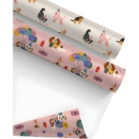 Papel de presente com estampas de animais de estimação 2 x 0,70 m - 1 unidade