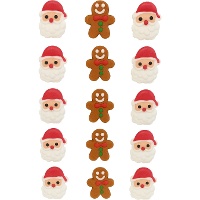 Figuras de açúcar de Papai Noel e boneco de gengibre - Azucren - 15 unidades