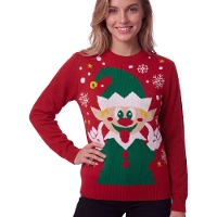 Suéter de Natal de elfo natalino para mulher