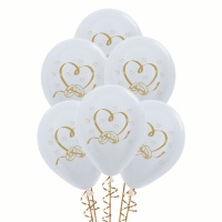 Balões de látex acetinado para alianças de casamento 30 cm - Sempertex - 12 unidades