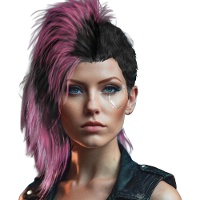 Peruca punk com moicano rosa