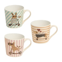 Caneca de 400 ml com cães de patinete - 1 unidade