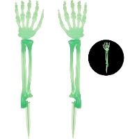 Mãos de esqueleto fosforescentes de 46 cm - 2 unidades