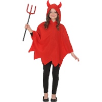 Poncho de Diabinho com Capuz Infantil