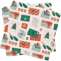 Guardanapos de Natal com estampado de presentes