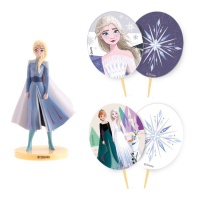 Decoração de bolo Elsa com palitos Frozen II - 3 unidades