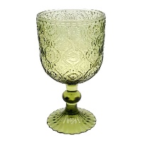 Copo de 360 ml em cristal gravado verde