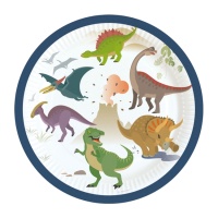 Pratos de dinossauro pré-históricos 18 cm - 8 unid.
