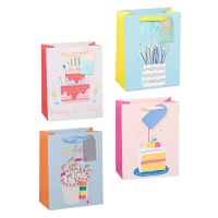 Saco de oferta 23 x 18 x 10 cm de bolo Happy Birthday sortido - 1 unid.