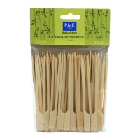Espetos de bambu de 12 cm com pega plana - 100 unidades