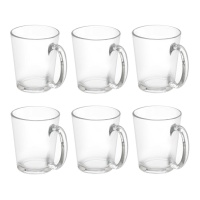 Caneca de café de 250 ml com pega cónica - 6 unidades