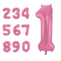 Balão número rosa mate 86 cm - Folat - 1 peça