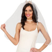 Bandolete de noiva com véu de noiva