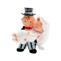 Íman para noivos Pit & Pita de 5 cm com a noiva de braços dados