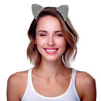 Tiara de gata com strass