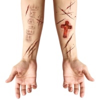 Tatuagens adesivas de feridas de possessão