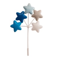 Topo de bolo bouquet de estrelas azuis 17 cm - 36 unidades