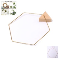 Hexágono de metal dourado 20 cm - 1 peça