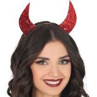 Diadema de Chifres Vermelhos Brilhantes