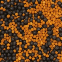 Sprinkles de pérolas pretas e cor-de-laranja de 100 g - Decora