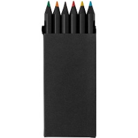 Lápis de cor em caixa preta - 6 unidades