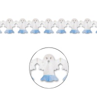Grinalda de papel fantasma azul e branco de 3m
