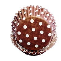Cápsulas de cupcake castanhas com pontos brancos - PME - 60 pcs.