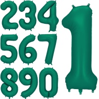 Balão de número verde garrafa de 86 cm - PartyDeco - 1 unidade