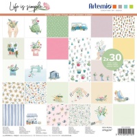 Kit de papéis para scrapbooking da Life is Simple - Artemio - 60 folhas