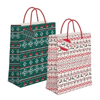 Sacola de presente de 45 x 33 x 10 cm branca Natal - 1 unidade