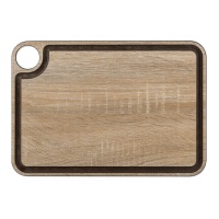 Tábua de cortar 33 x 23 cm com canal e cabide castanho - Arcos