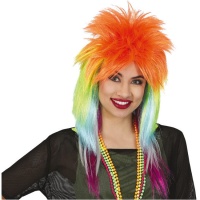 Peruca rocker multicolorida