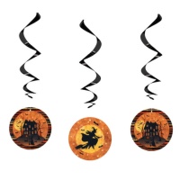 Pendentes verticais lua cheia Halloween - 3 unidades