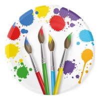 Pratos de pintura coloridos 23 cm - 8 peças