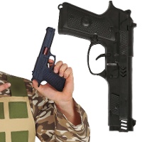 Pistola militar preta - 22 cm