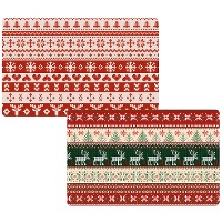 Individual de mesa com estampado de Natal 43 x 28 cm - 1 unid.